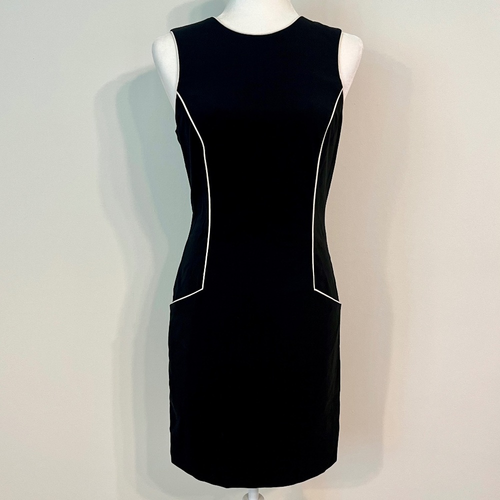 GIORGIO ARMANI Silk Knee Length Black Dress w/ Pockets - NEW